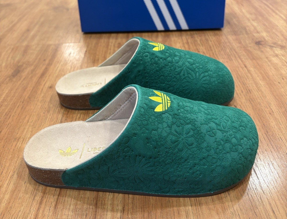 Adidas Originals Adimule Abrasion Slippers Sz 7 Wmns Green/Yelllow NIB