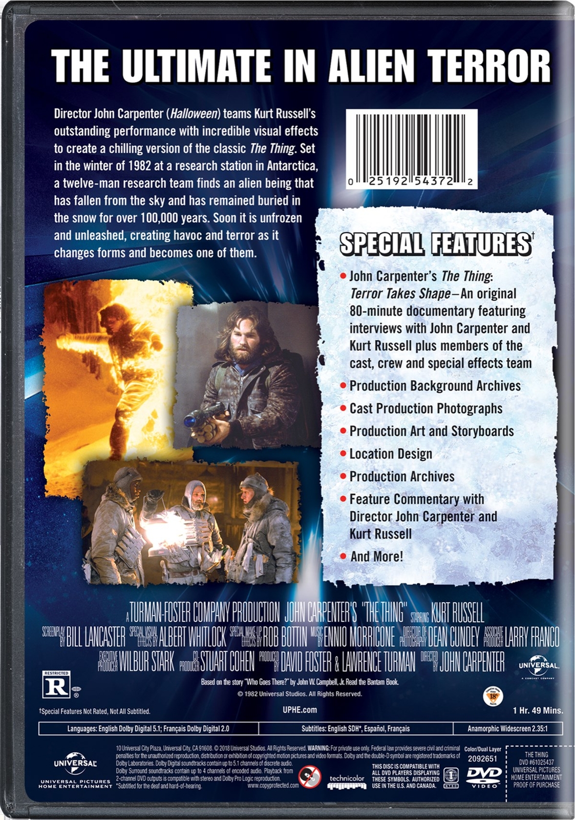 The Thing DVD Kurt Russell NEW