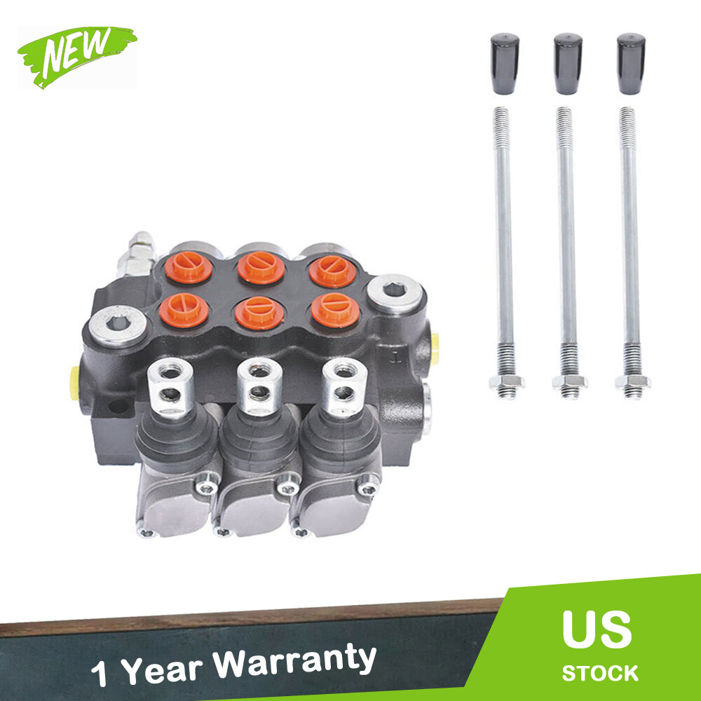 Hydraulic Directional Control Valve 11GPM 3 Spool Double Acting Adjustable