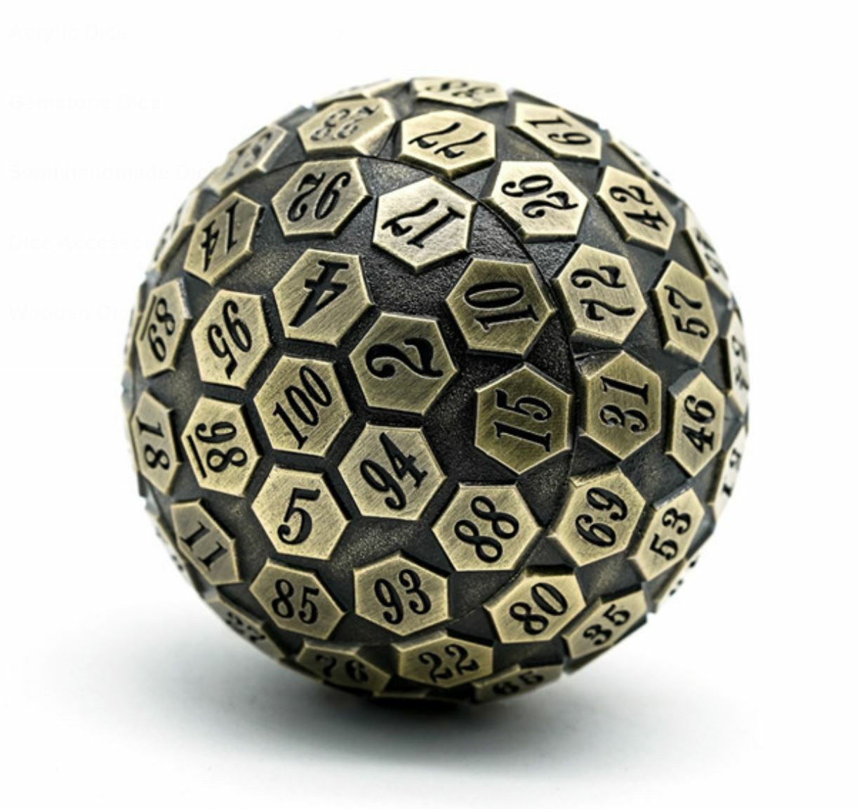 Electrum Solid Metal d100 Poly RPG DnD Dungeons Dragons Pathfinder d20 AD&D B