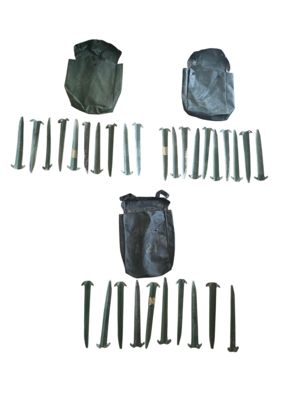 LOT OF 10 US GI MILITARY 12" GREEN METAL TENT STAKES USGI ARMY CAMP SURPLUS CAMP