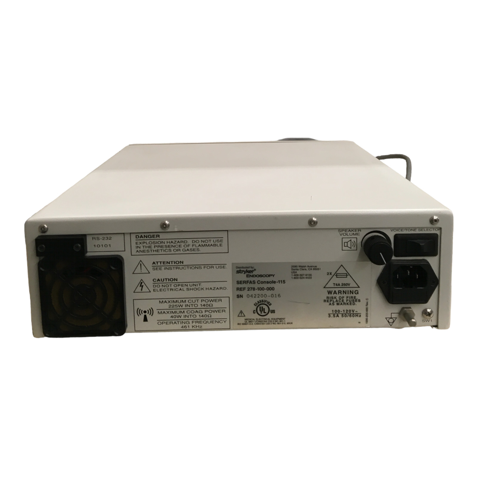 STRYKER ENDOSCOPY SERFAS CONSOLE-115