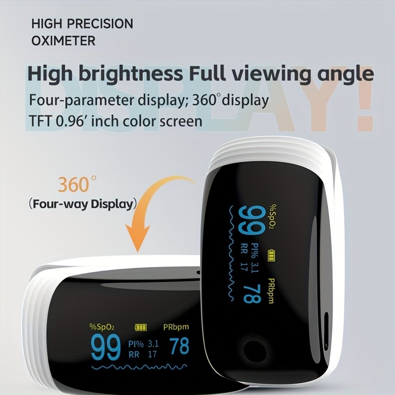 Rechargeable Pulse Oximeter Fingertip Oxygen Monitor Fingertip w/SpO2 Pulse Rate
