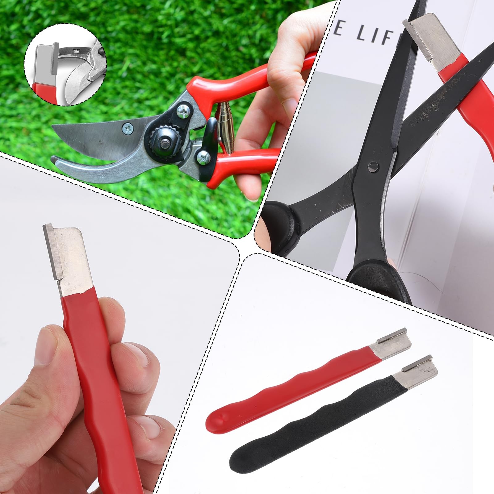 4 Pack Tungsten Carbide Knife Sharpener, Pruner & Garden Tool Sharpener, Pock...