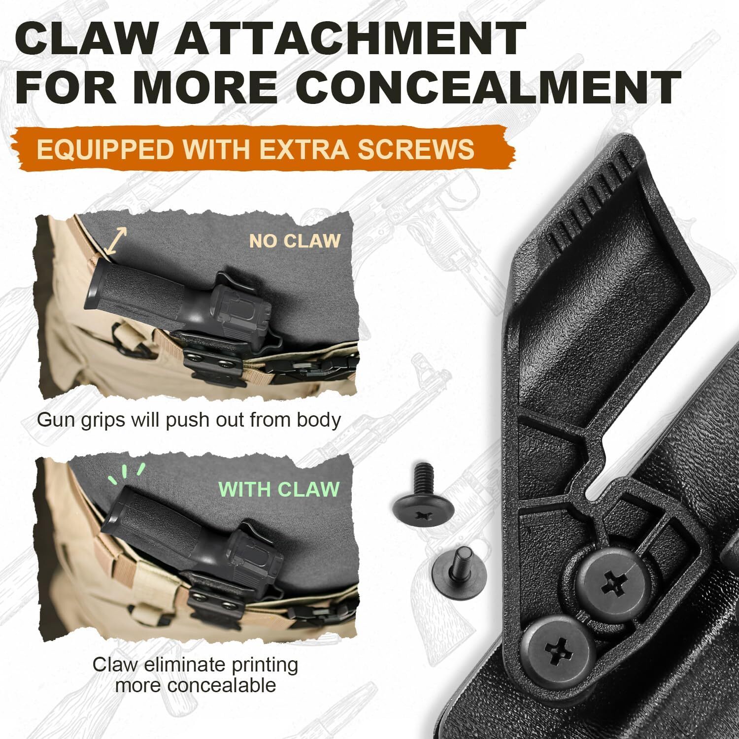 IWB Kydex Holster Optics Cut & Claw: Springfield Armory Hellcat Pro Pistol