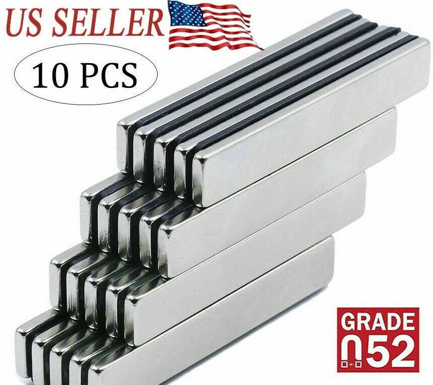 10 NEODYMIUM magnets 1-1/2" × 1/4" × 1/8" Strong Rare Earth magnets. N52 Grade