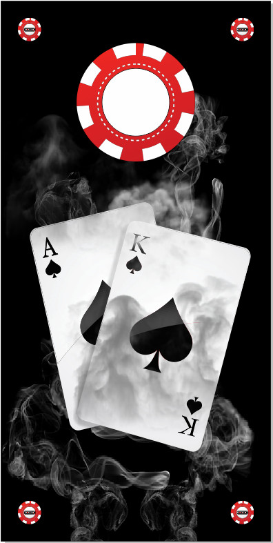 Smoking Ace King Poker LAMINATED Cornhole Wrap Bag Toss Skin Decal Sticker