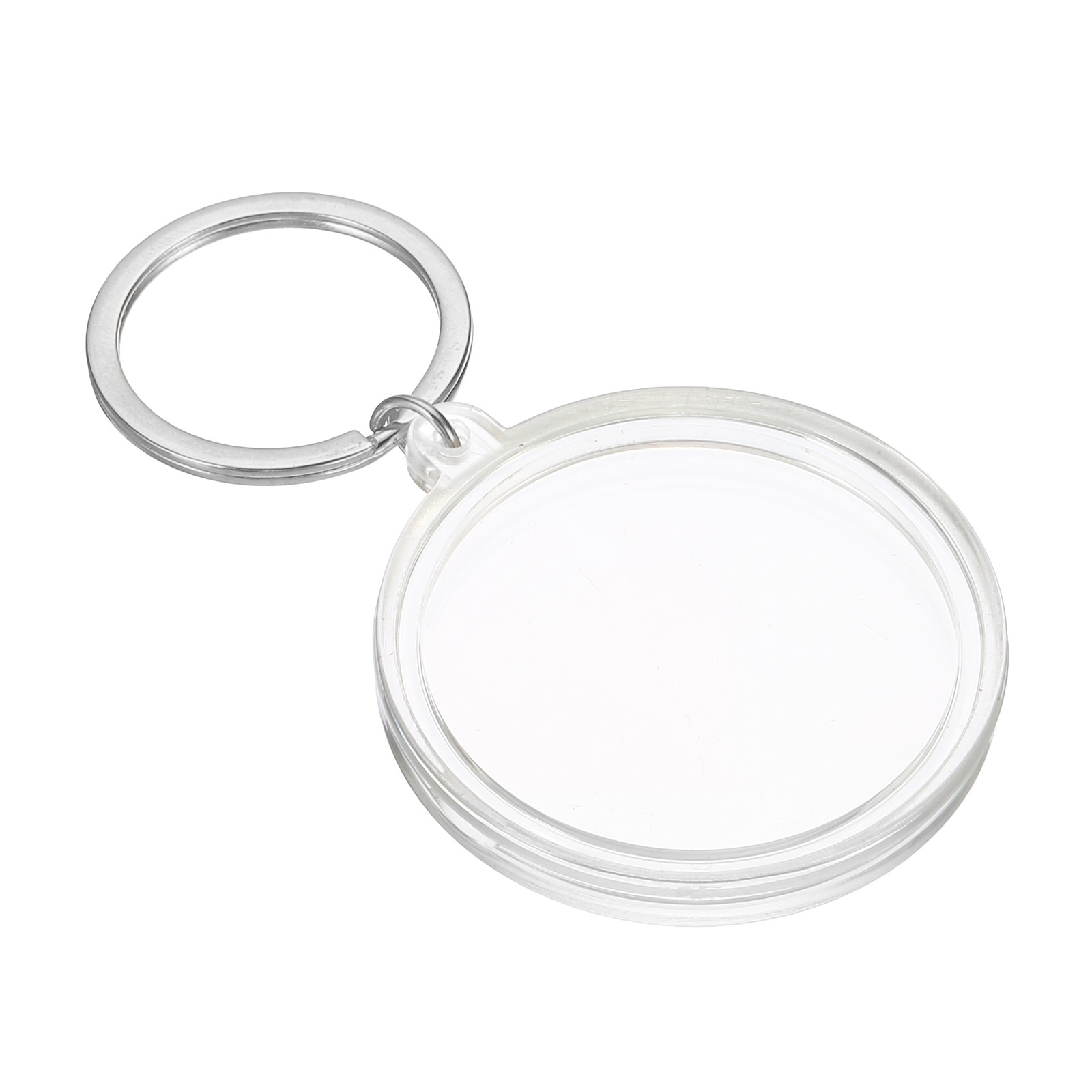 Plastic Coin Holder Keychain, Coin Case with Key Ring for Coins, Silver