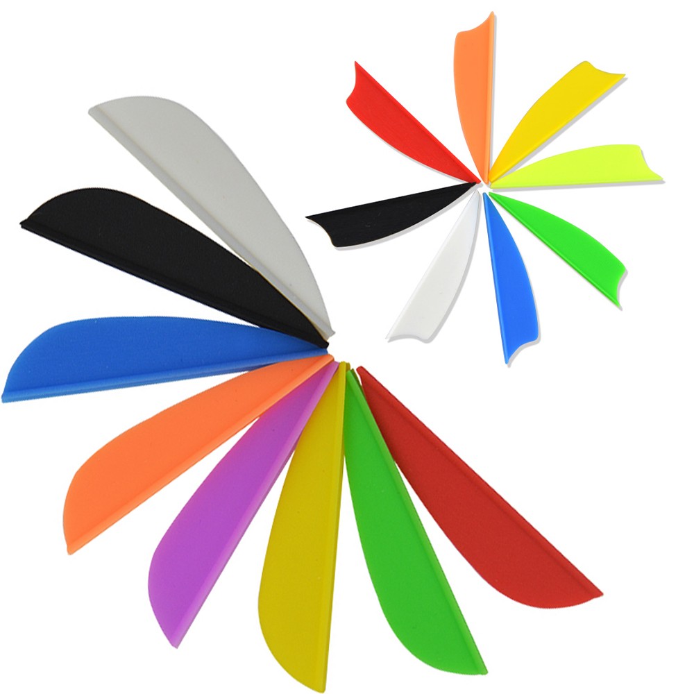 50pcs 1.75" Arrow Feather Vanes Plastic Fletches Shield Archery DIY Bow Hunting