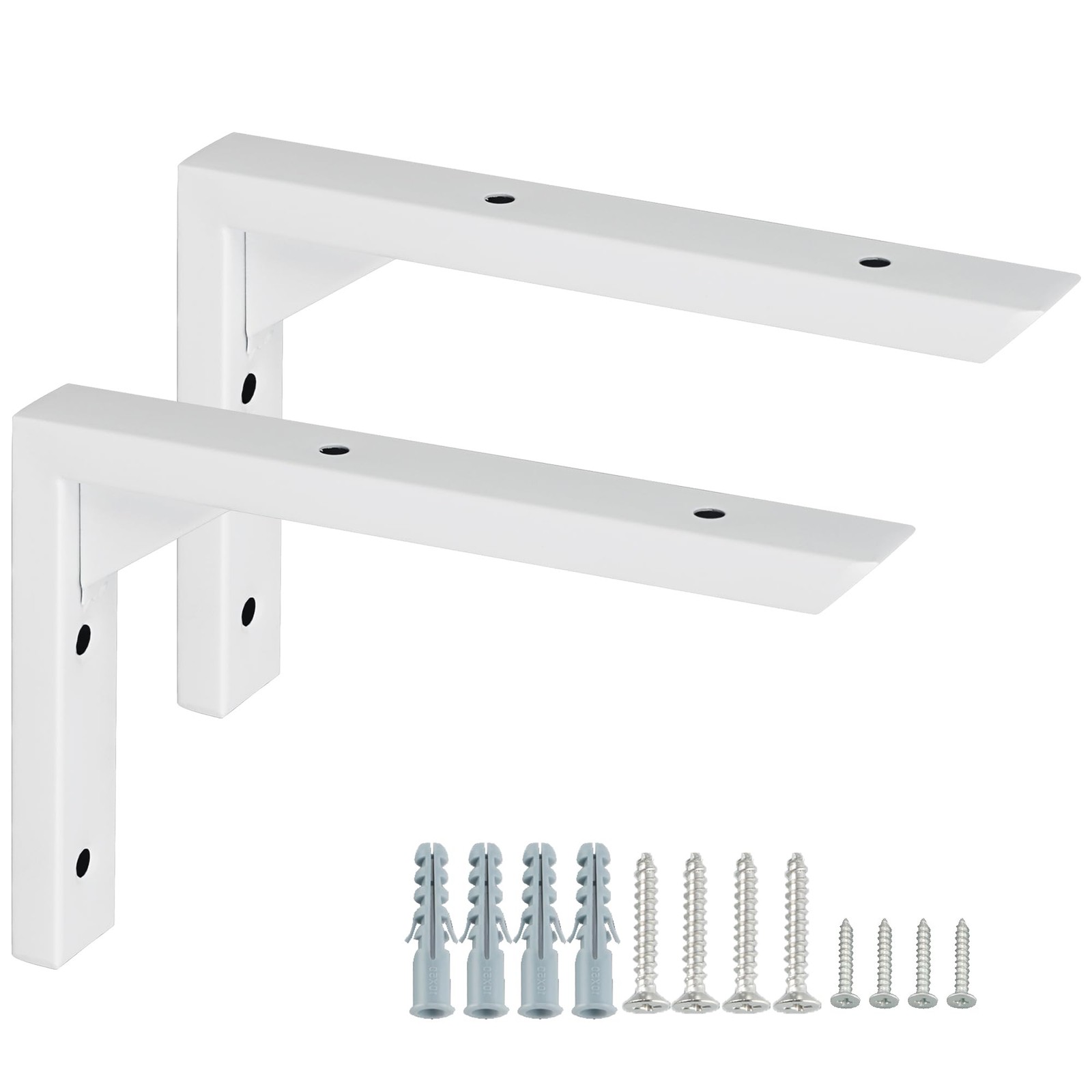 2PCS Heavy Duty Shelf Brackets, Wall Brackets for Shelves, Stainless Steel Tr...