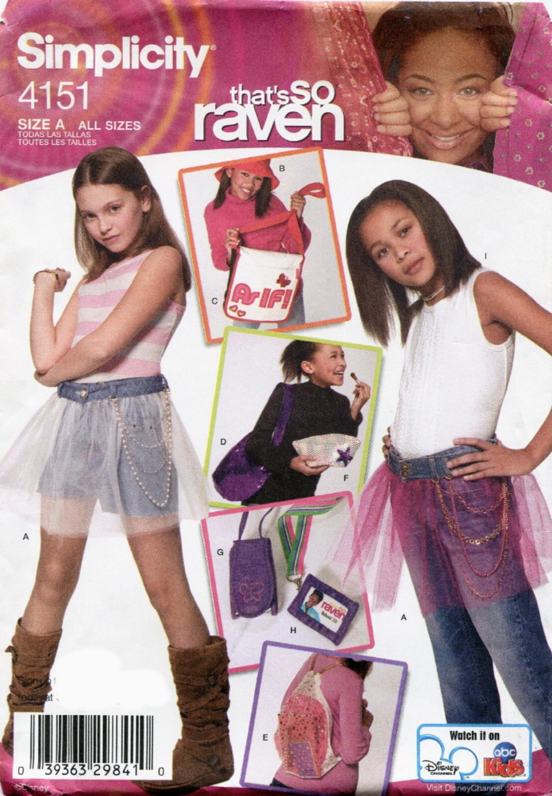 Simplicity 4151 Girls Skirt Hat Bags Sewing Pattern Uncut All Sizes