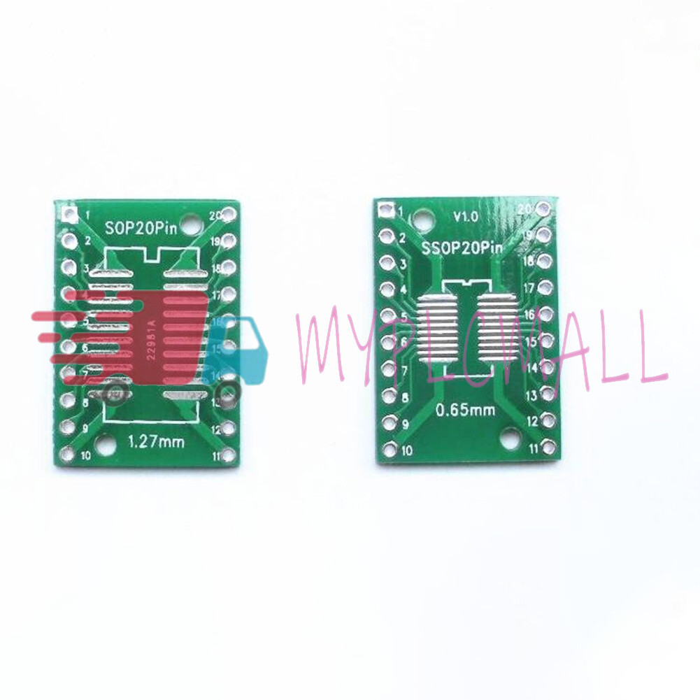 10PCS SSOP20 SOP20 TSSOP20 DIP20 PCB SMD DIP/Adapter Plate Pitch 0.65/1.27mm
