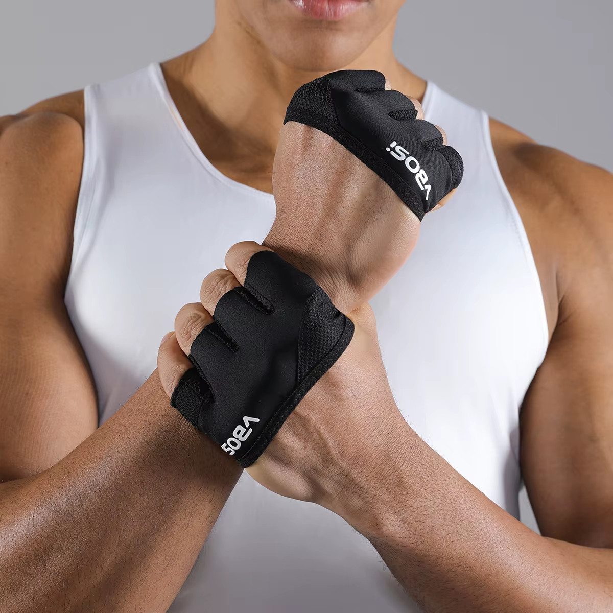Vbosi Lightweight Four-Finger Workout Gloves Non-Slip Grip for Fitness Weightlif