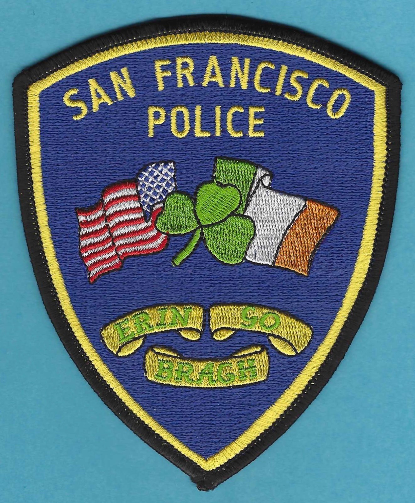SAN FRANCISCO CALIFORNIA POLICE EMERALD SOCIETY SHOULDER PATCH