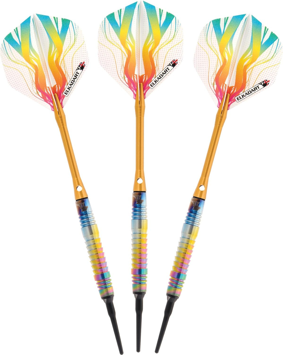 Rainbow 90% Tungsten Soft Tip Darts with Travel Case - Perfect for Gamers!