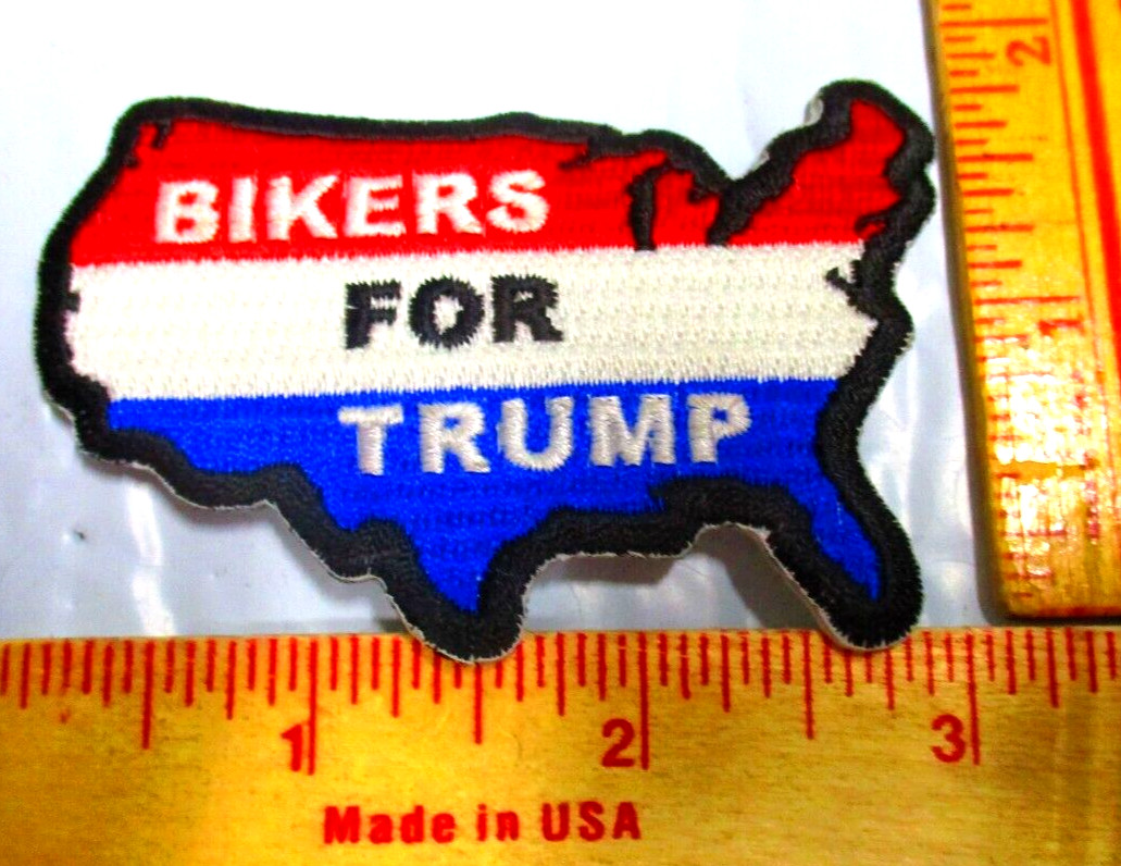 "Bikers For Trump" patch collectible USA president political biker vest emblem