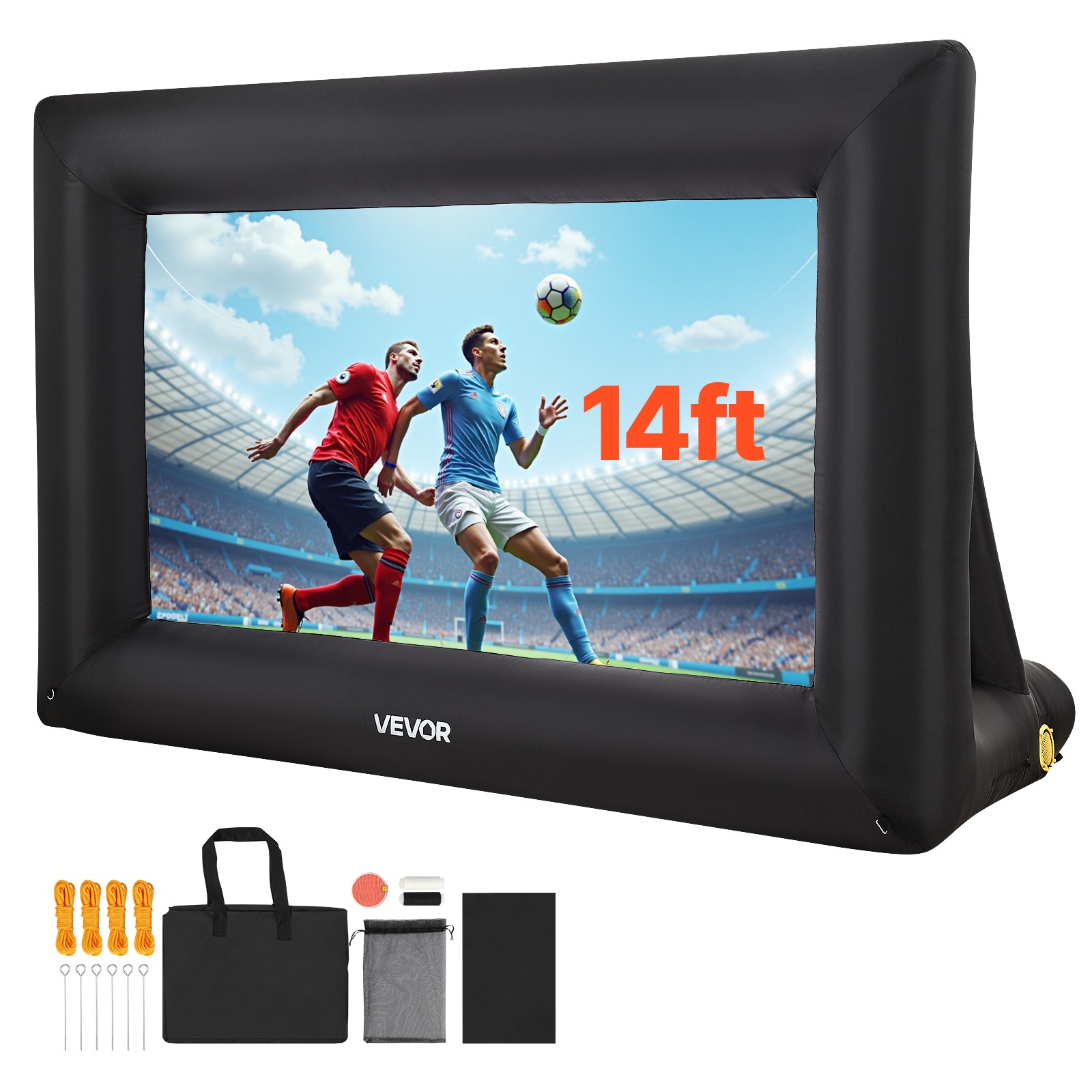 VEVOR 14 ft Inflatable Movie Screen 16:9 600D Movie Projector with Portable Bag