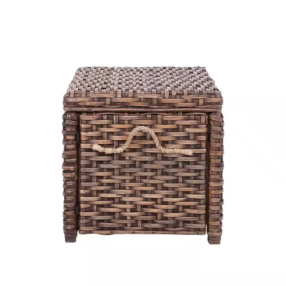 Jacob 31.5 In. Wicker Storage Trunk, Dark Brown Wash