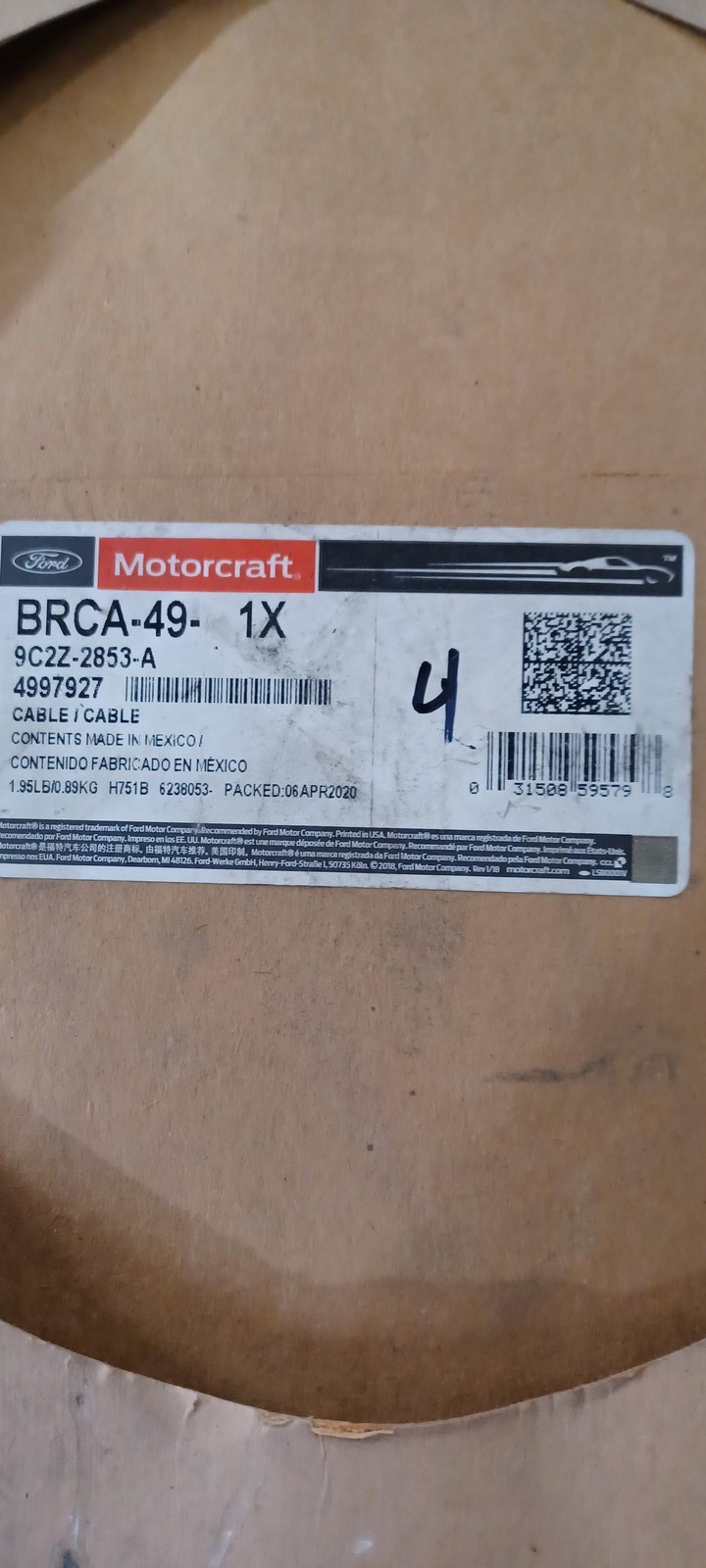 MOTORCRAFT OEM - PARKING BRAKE CABLE, BRCA-49 , 9C2Z-2853-A BRCA49