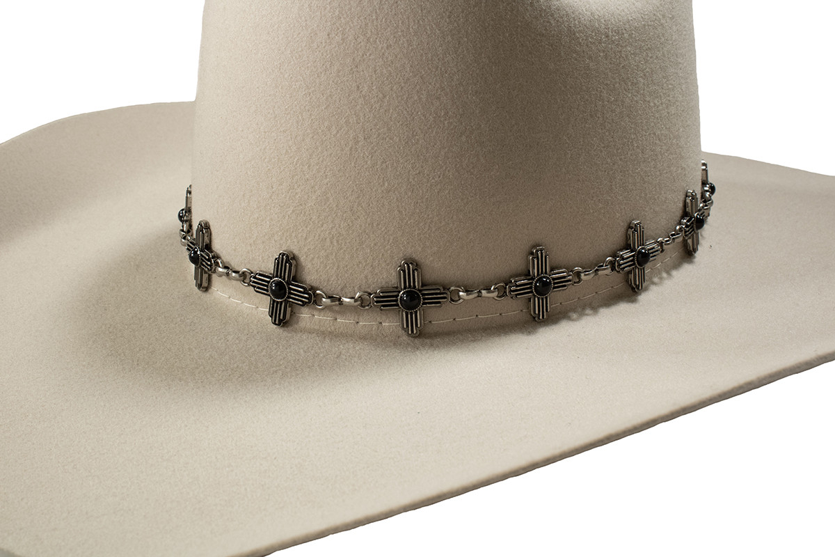 3-D Belt Engraved Black Cross - Hats Add-Ons - D740002901
