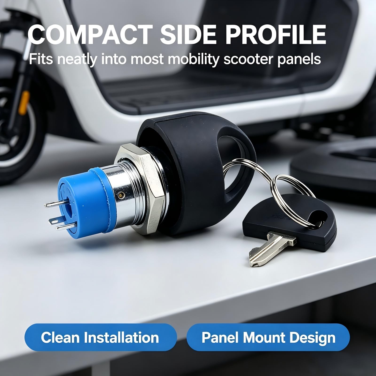 Ignition Switch with 2 Keys, Easy Pull Mobility Scooter Replacement Switch | Com
