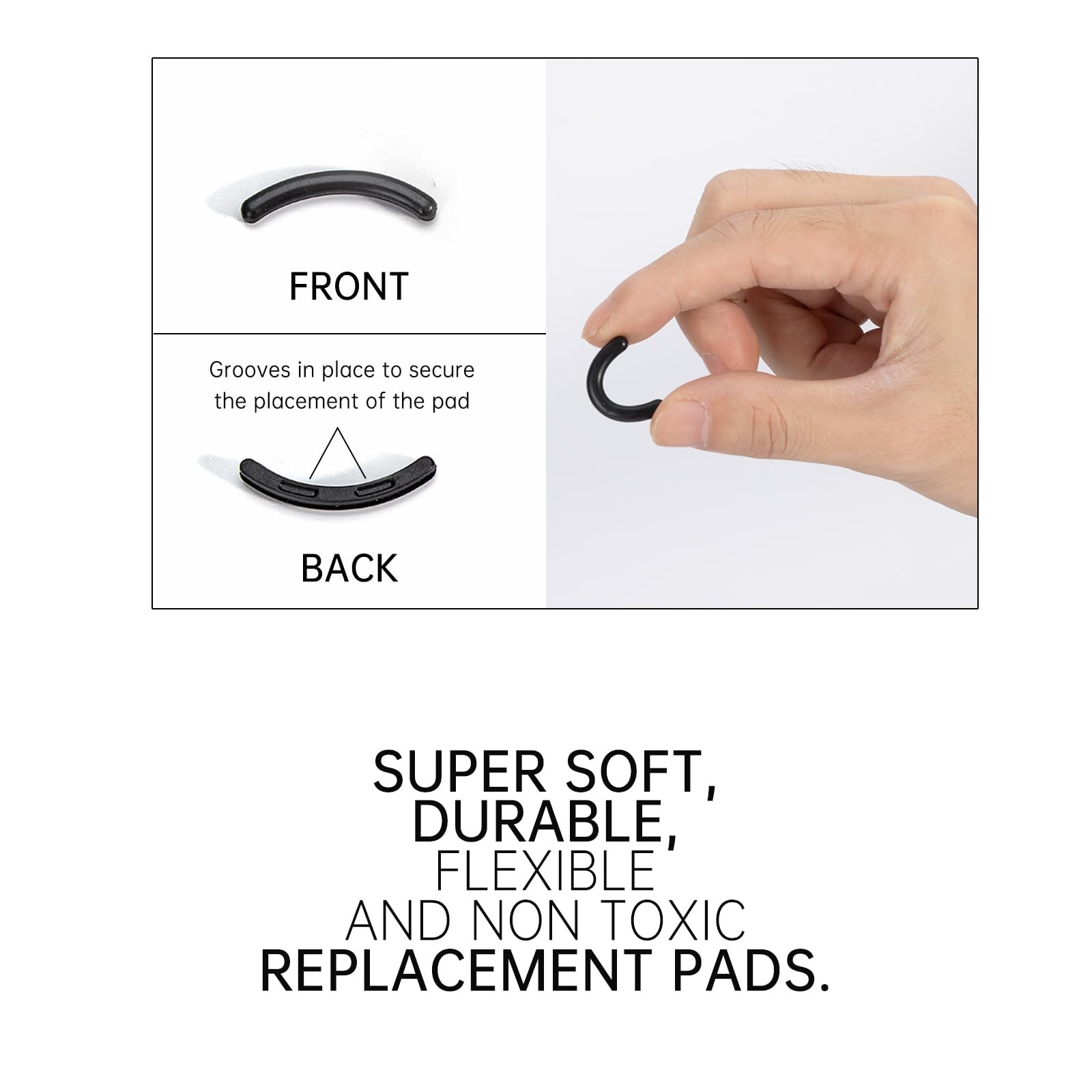 Eyelash Curler Pads 24PCS - Silicone Refills Compatible with Most Brands