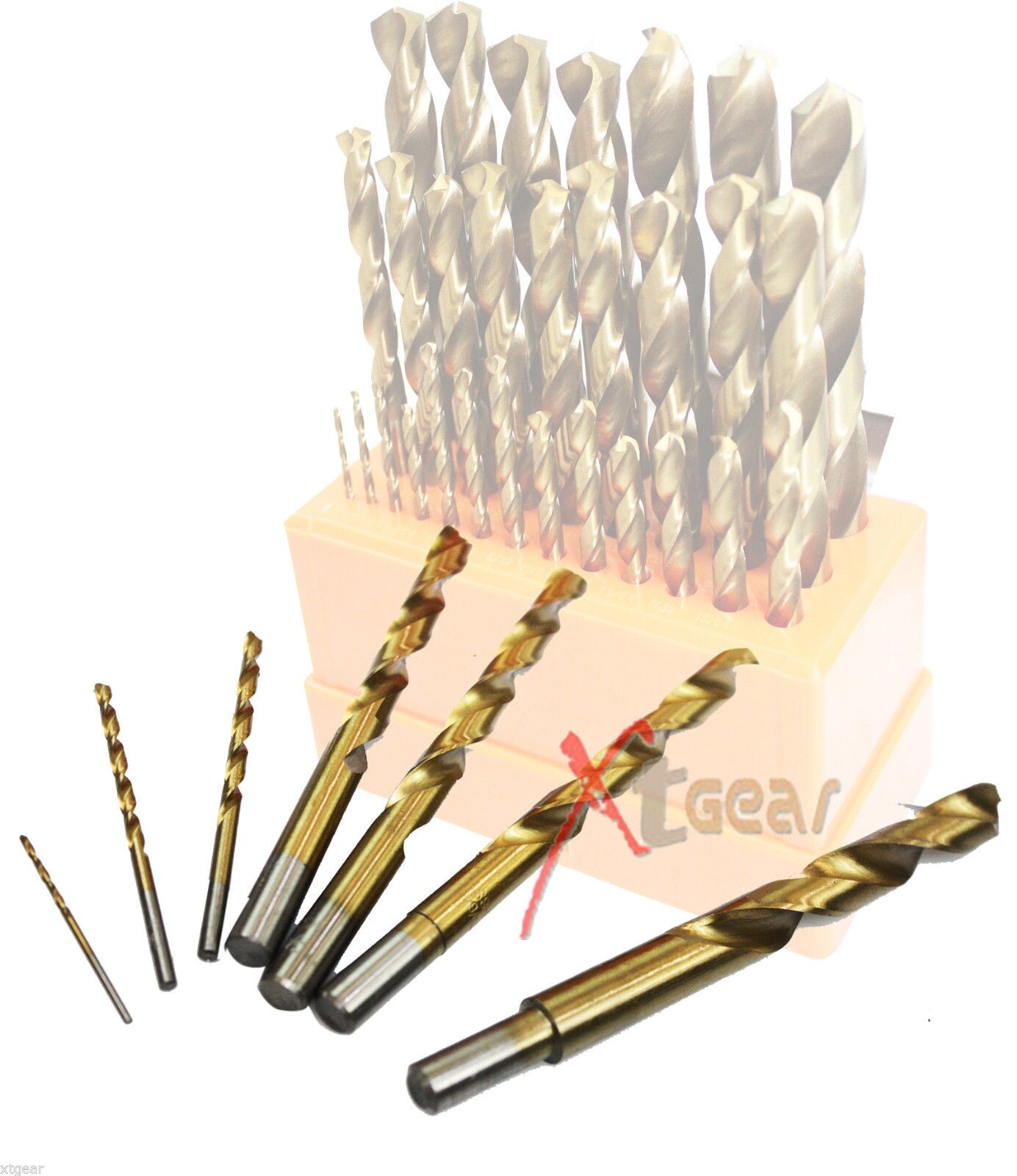 29Pc HSS Metal Box High Speed Steel Titanium Coated Drill Bit (1/16 to 1/2) Set