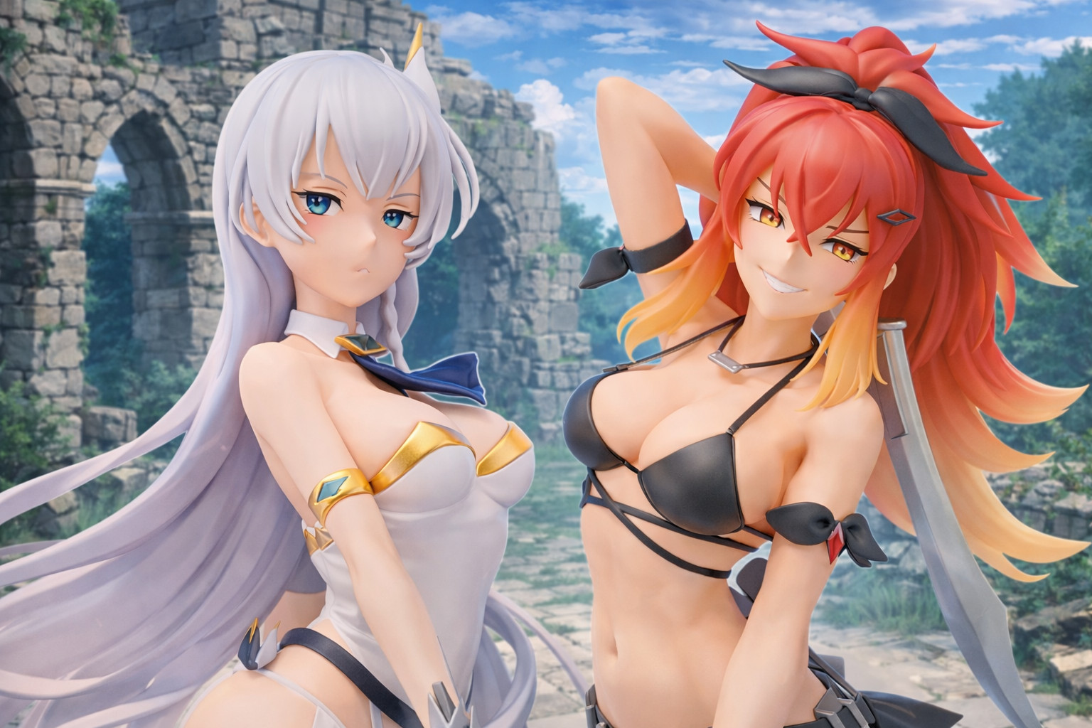 Katainaka no Ossan Kenja ni Naru Splash Girls Figure Set Alicia & Surena Konami