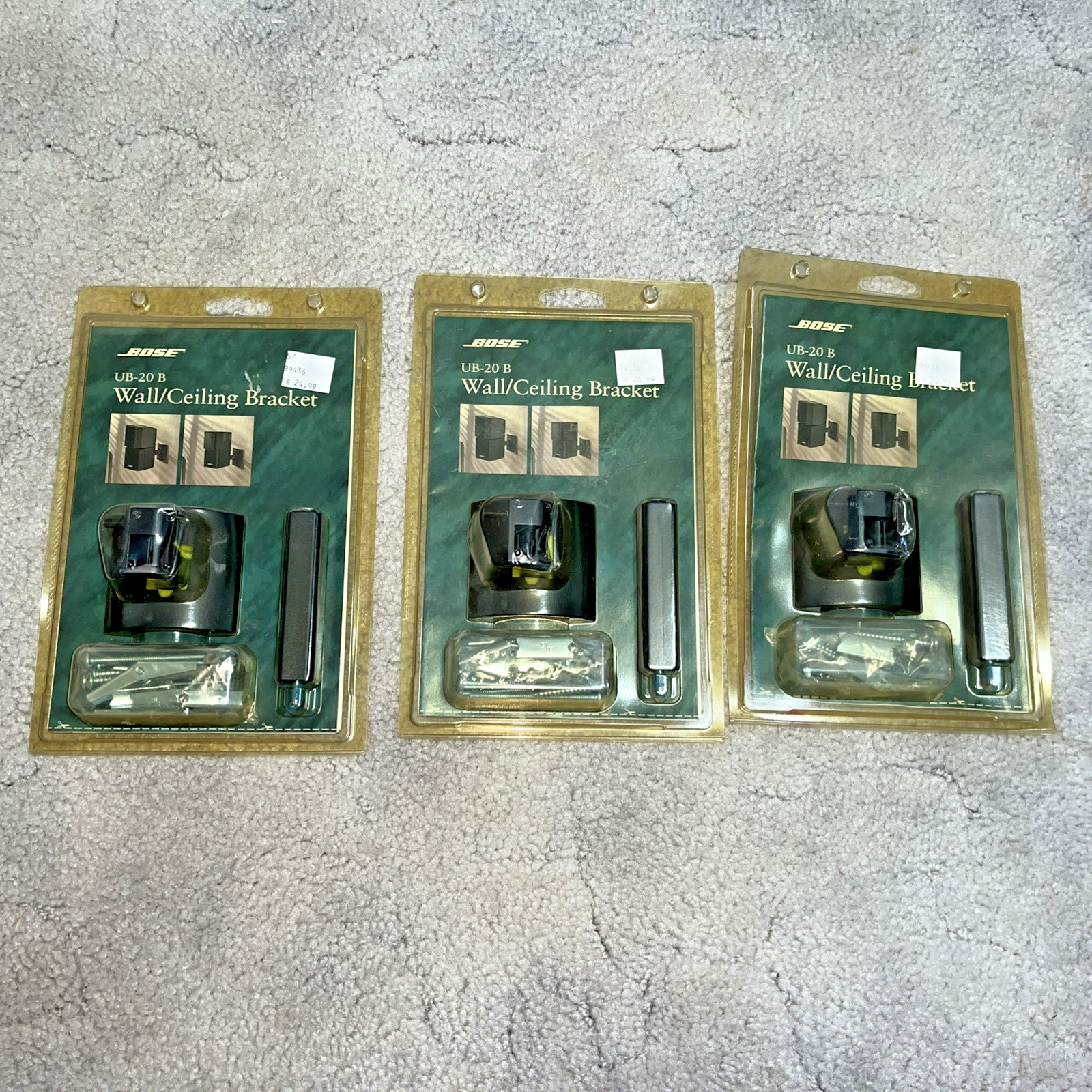 Lot of (3) Bose Wall/Ceiling Cube Speaker Brackets Black UB-20 B - NEW UB-20B