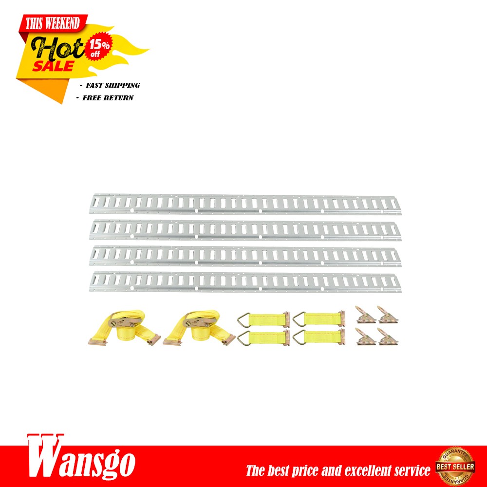 4× O Rings 2× Etrack Ratchet Straps New 4× Rope Tie Offs 4×5' E Track Rails
