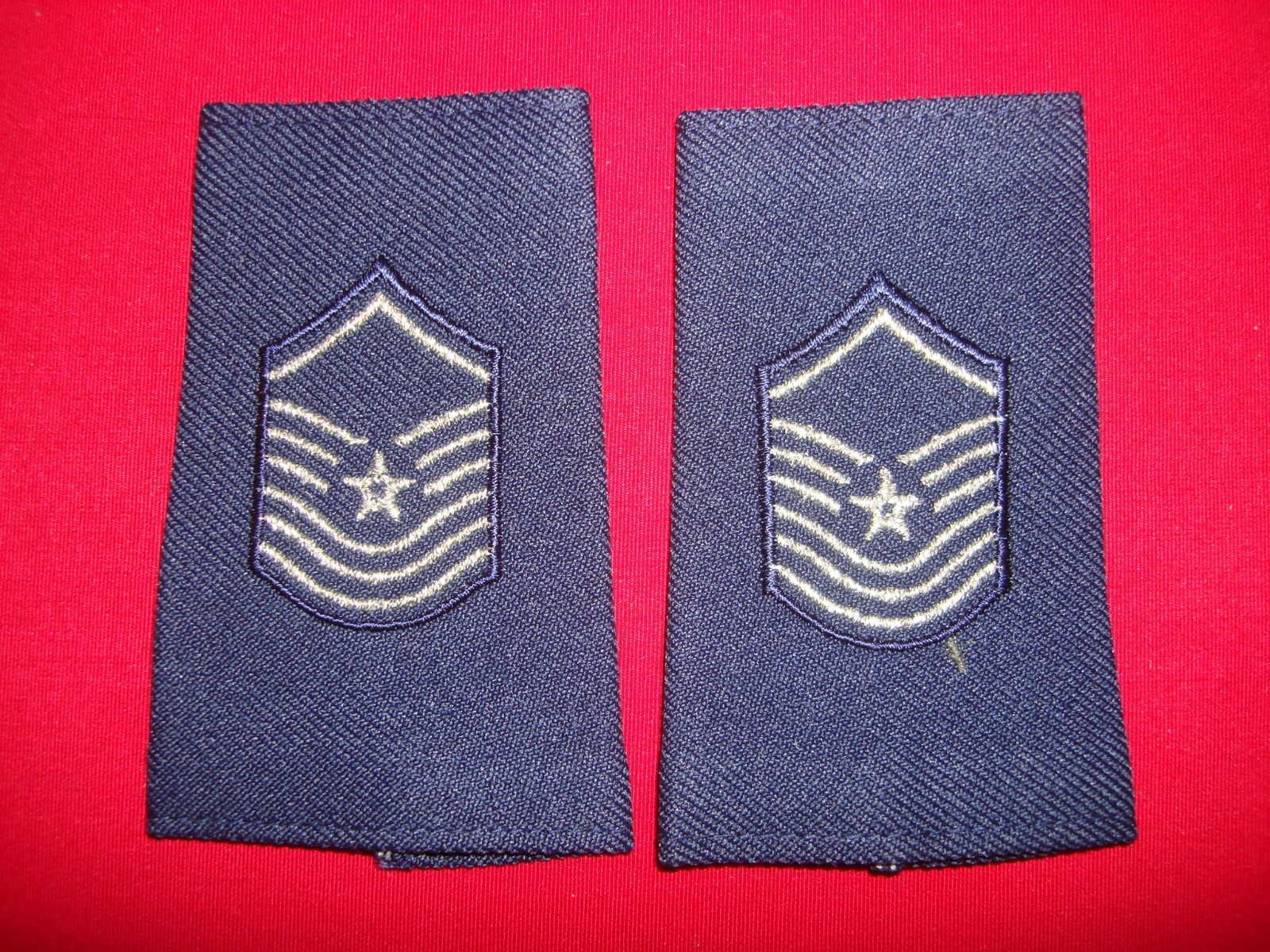 Pair Of US Air Force SR. MASTER SERGEANT Rank Shoulder Badges Epaulets