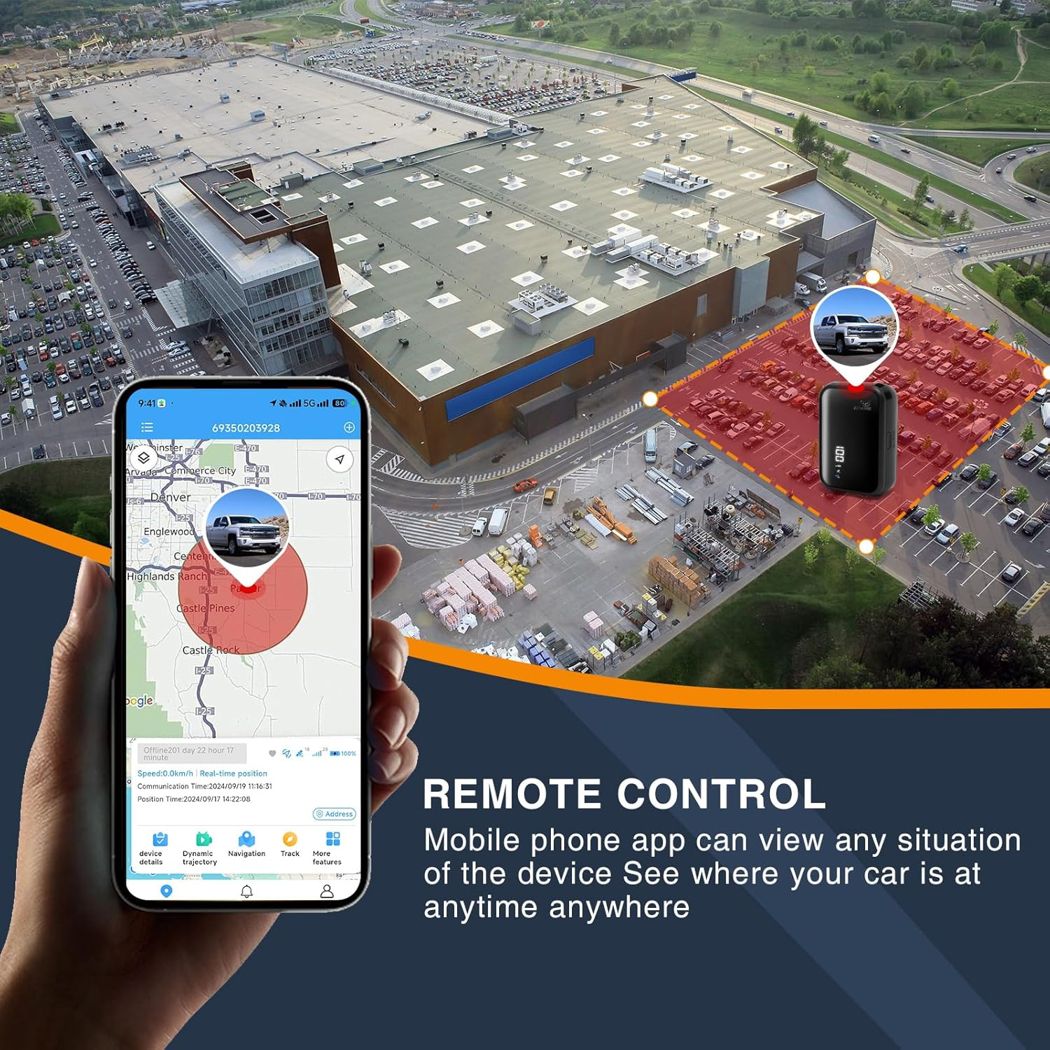 GPS Tracker for Vehicles, No Subscription, Global Positioning, Real-Time Trackin