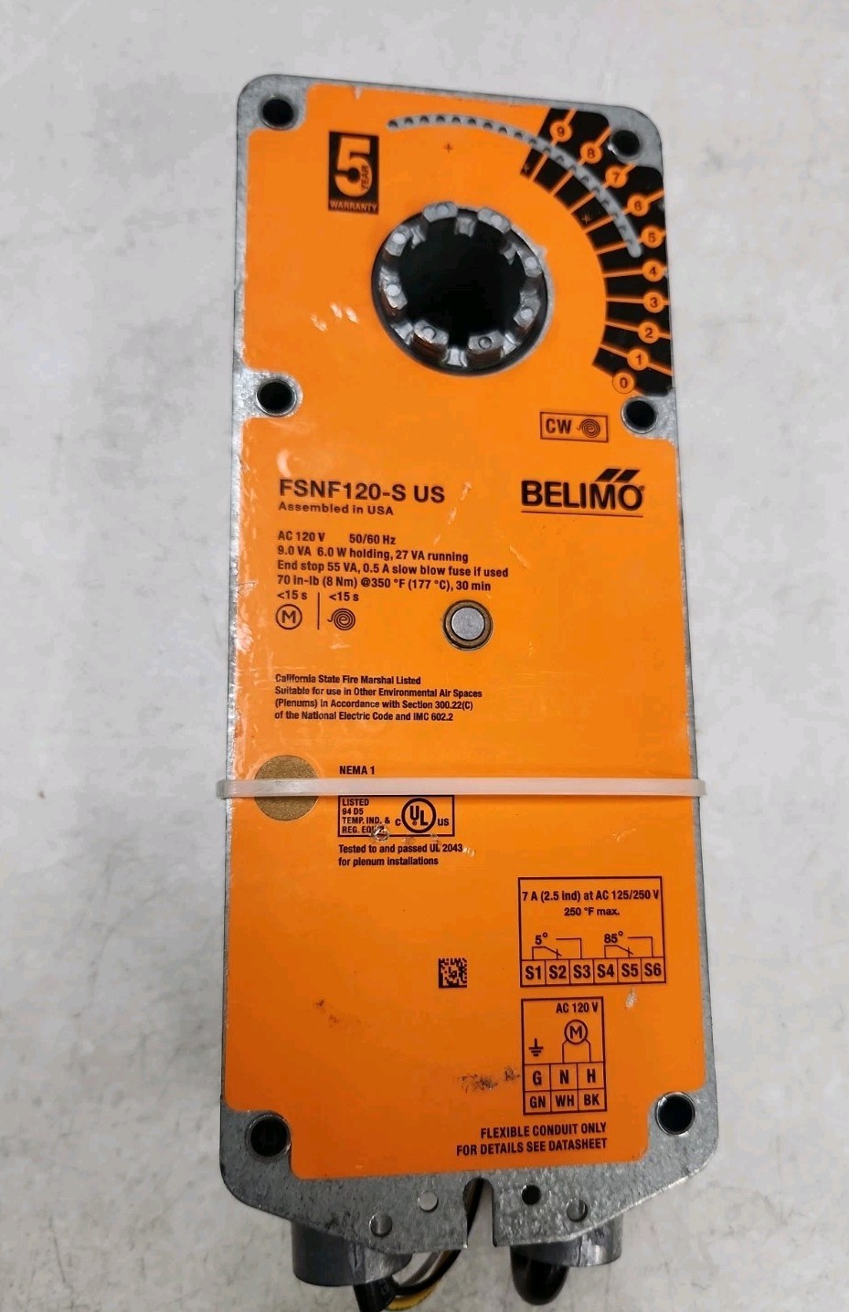 BELIMO FSNF120-S US Fire/Smoke Damper Actuator 120V Spring