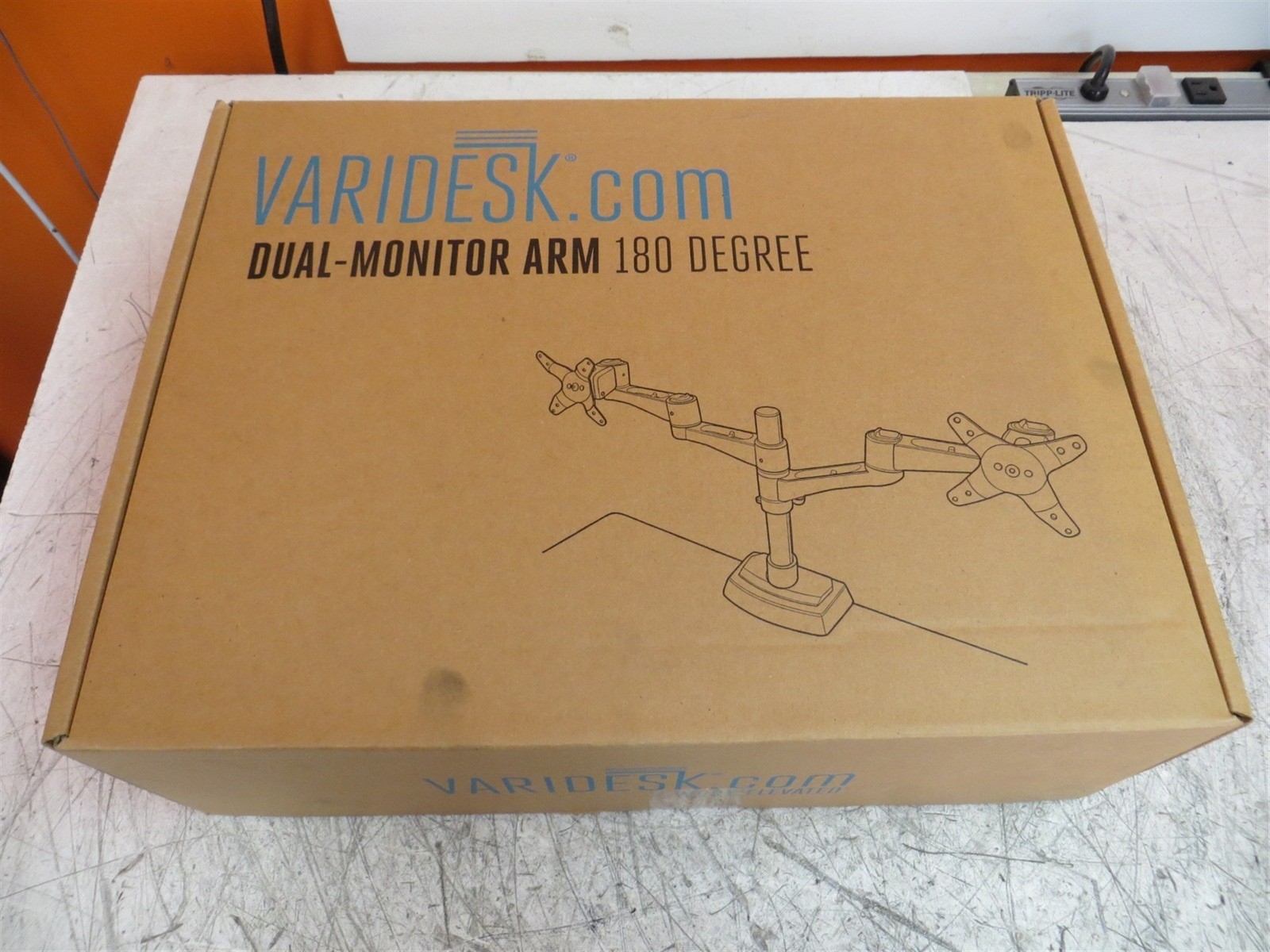 New Varidesk Dual Monitor Arm 180 Degree Sealed Box