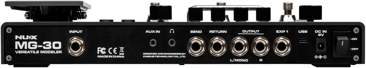 NUX MG-30 Versatile Modeler Multi Effects Guitar Processor Pedal Bundle W/cables