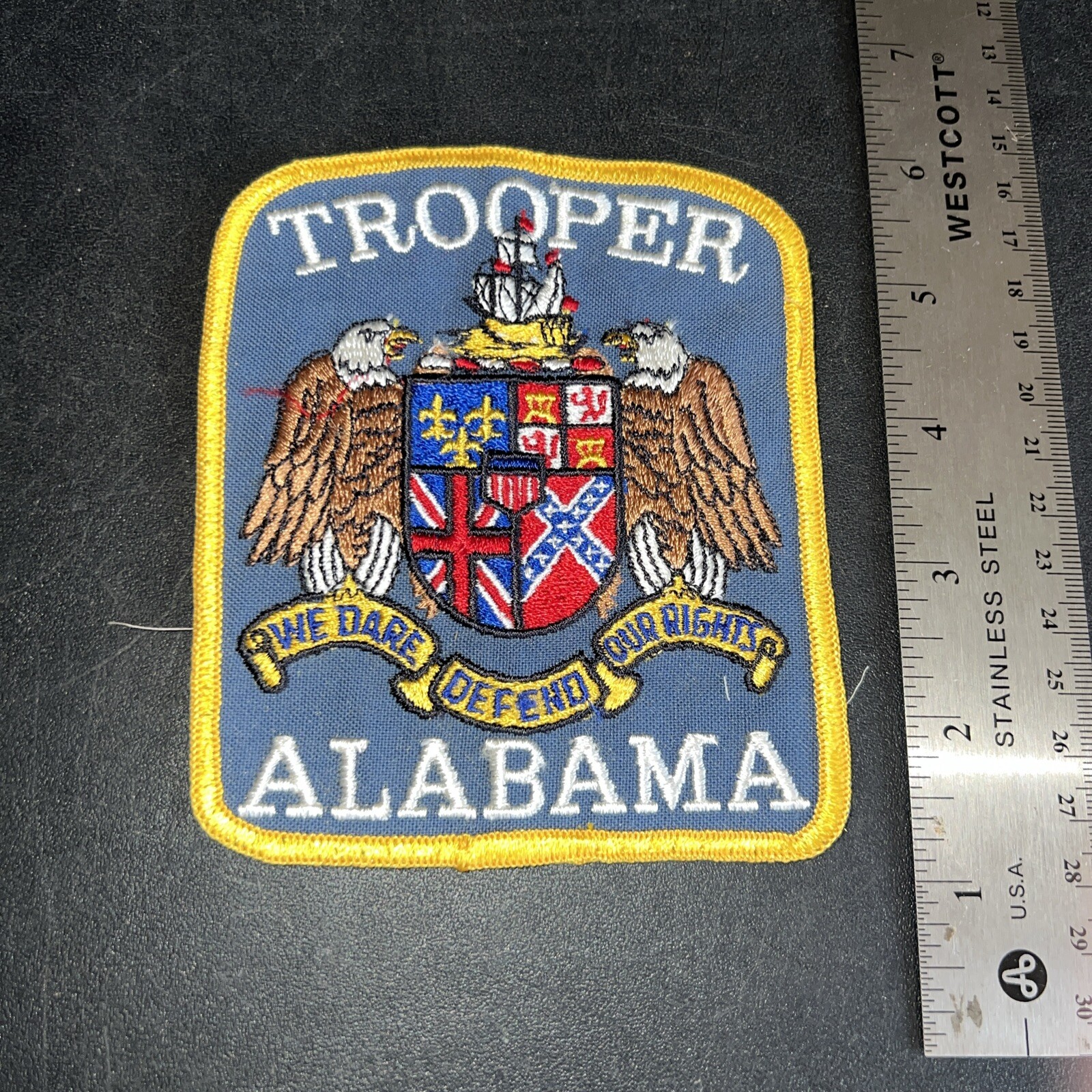 Vintage Defunct Obsolete Police Patch Alabama State Trooper