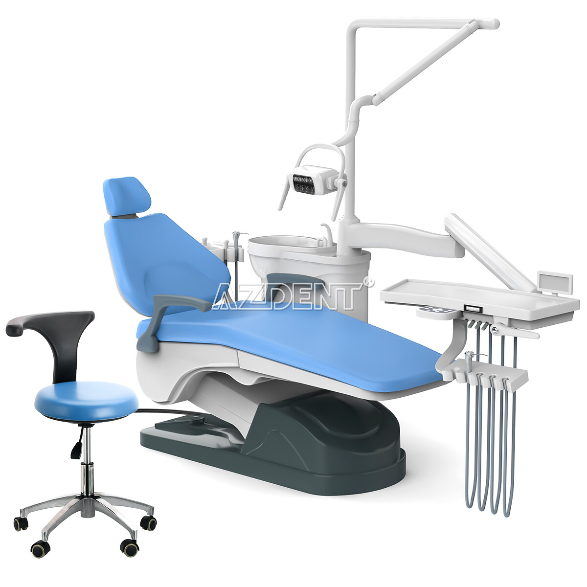 Dental Unit Chair Computer Controlled DC Motor PU Leather Stool/Handpiece 4 Hole