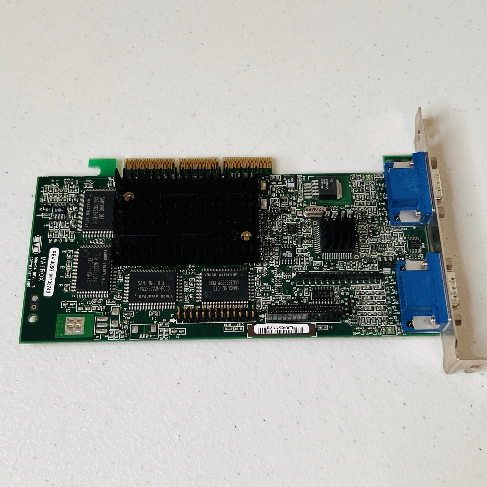 Vintage MATROX 905-04 REV-B 405G Samsung 013MT02740 One Piece USED Graphics Card