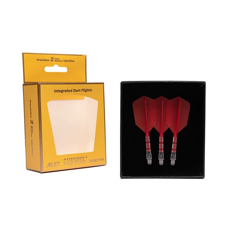 CUESOUL ROST T19 Integrated Dart Shaft and Flight Slim Shape,Set of 3-Red