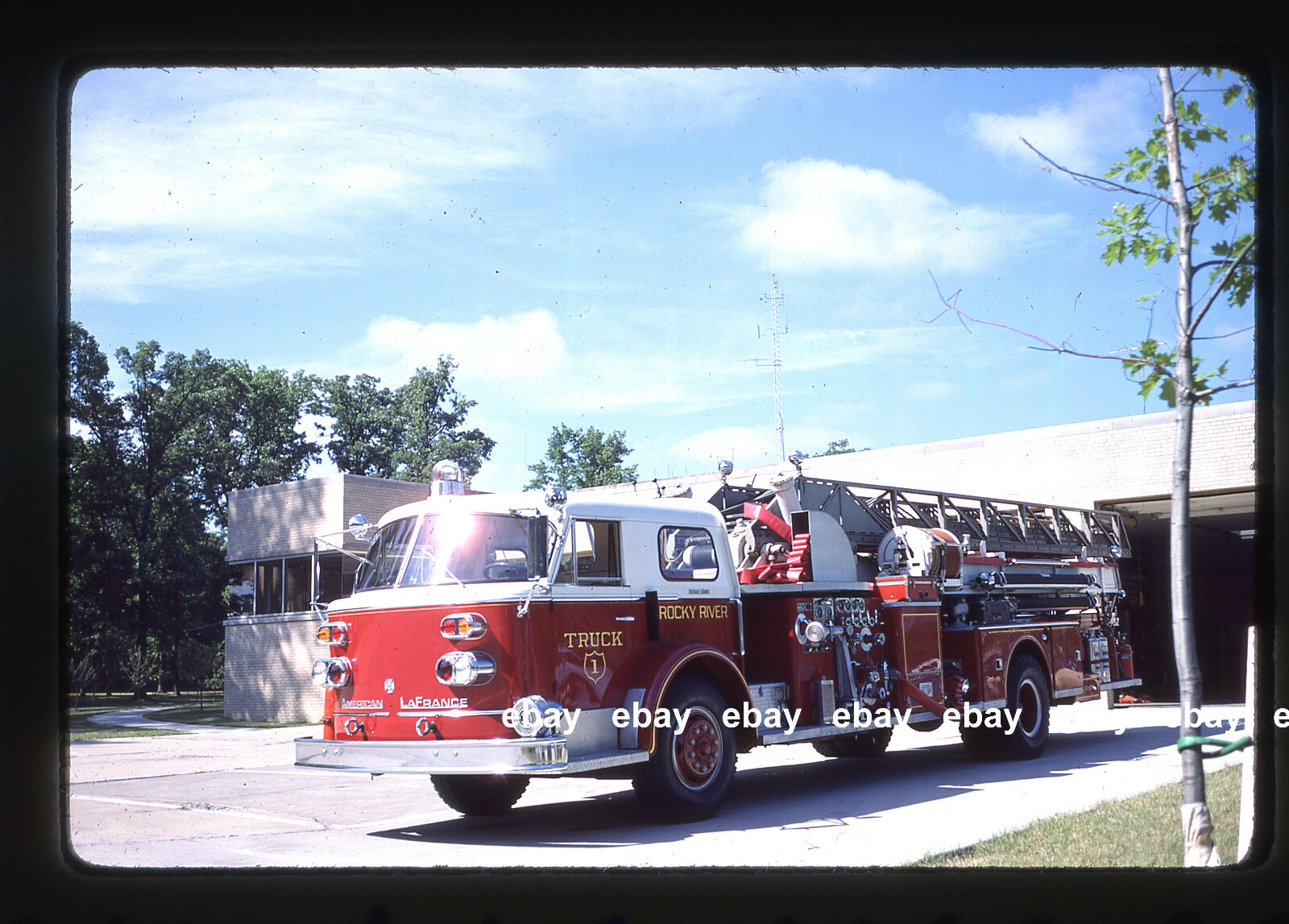 Rocky River OH 1968 American La France 100' Aerial Fire Apparatus Slide