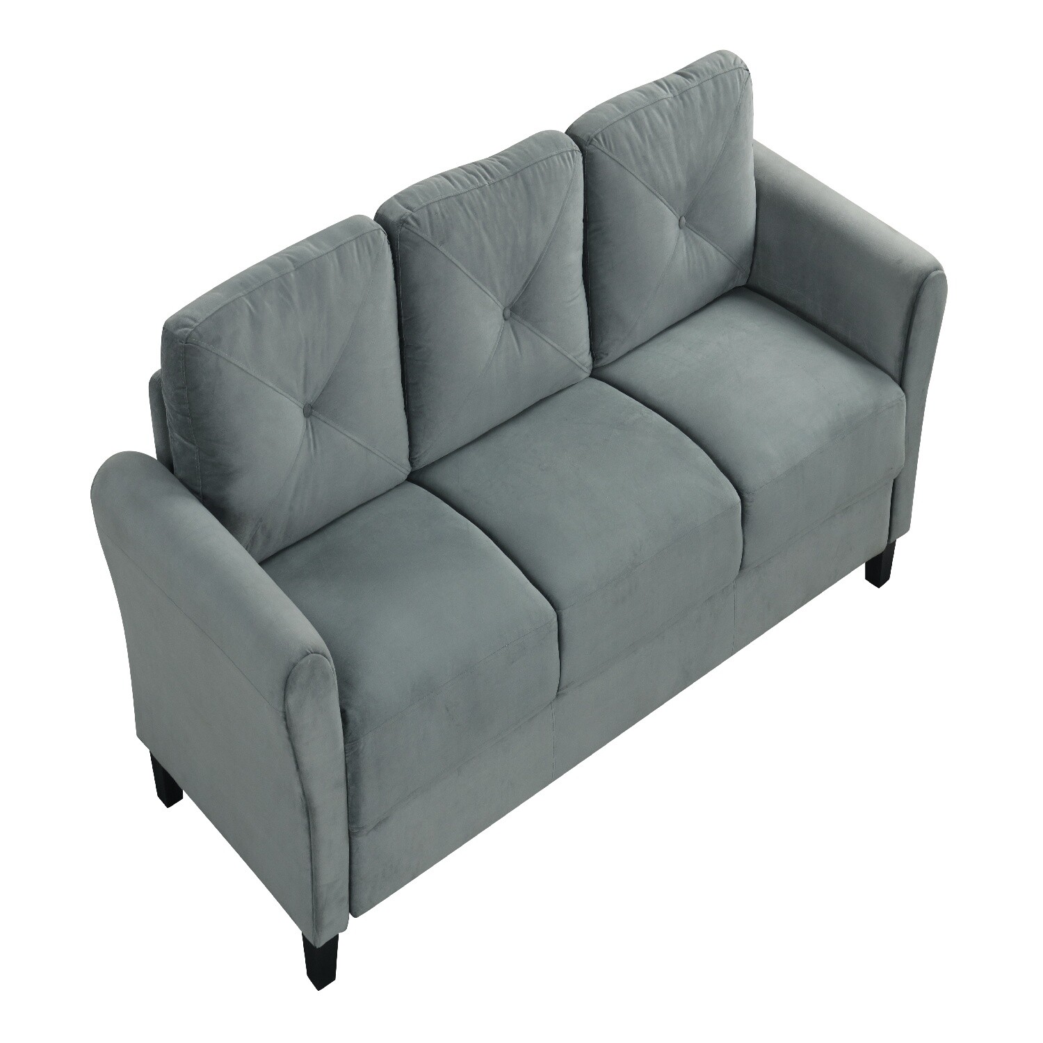 3 Seater Sofa Couch Upholstered Sofa Couch Home Living Room Furniture Gray/Black