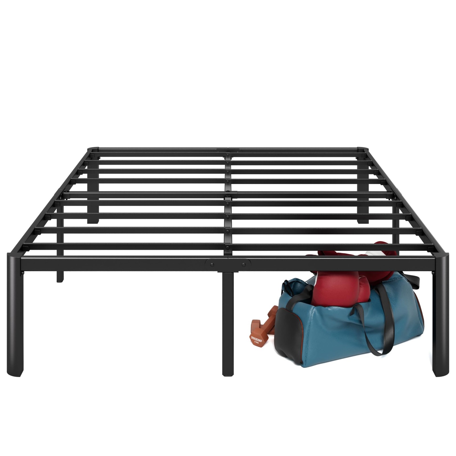 ZINUS VAN 16 INCH METAL PLATFORM BED STEEL SLAT SUPPORT KING FOLDABLE FRAME