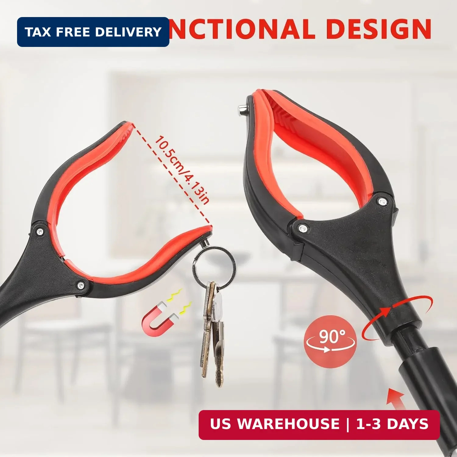 2-Pack Grabber Reacher Tool, 36" Foldable Trash Picker Upper | Extra Long Heavy