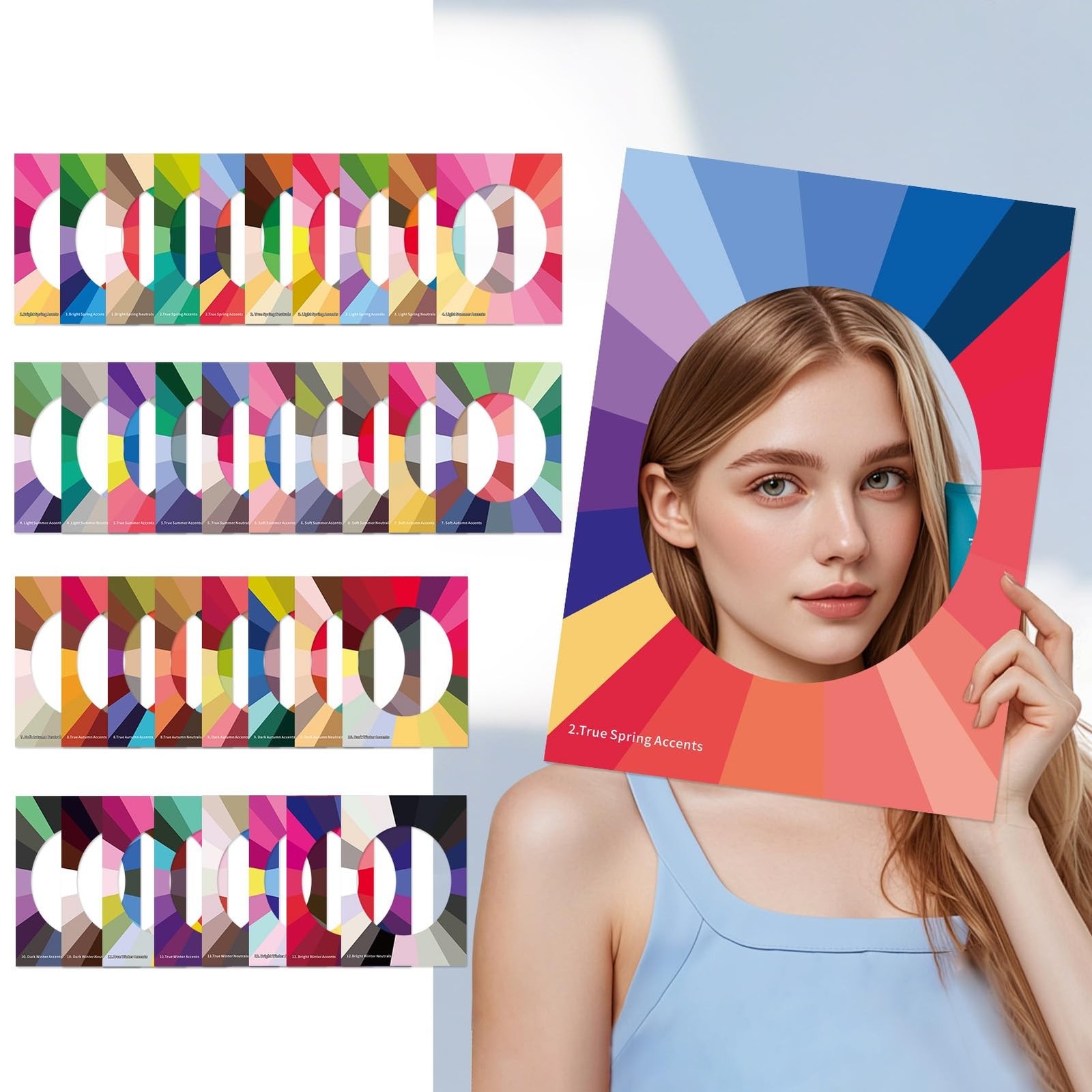 Color Analysis Draping Kit - 36 Face Drapes for 12 Seasons - DIY Seasonal Col...