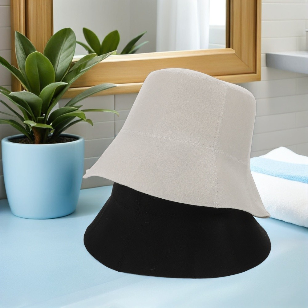 2pcs Felt Sauna Hat: Wool Bath Cap - Breathable Insulating Headwear - Bucket