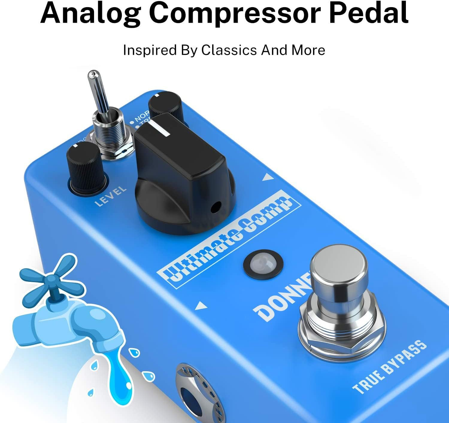 Donner Compressor Pedal, Ultimate Comp 2 Modes Compression Effect Pedal Pure Ana