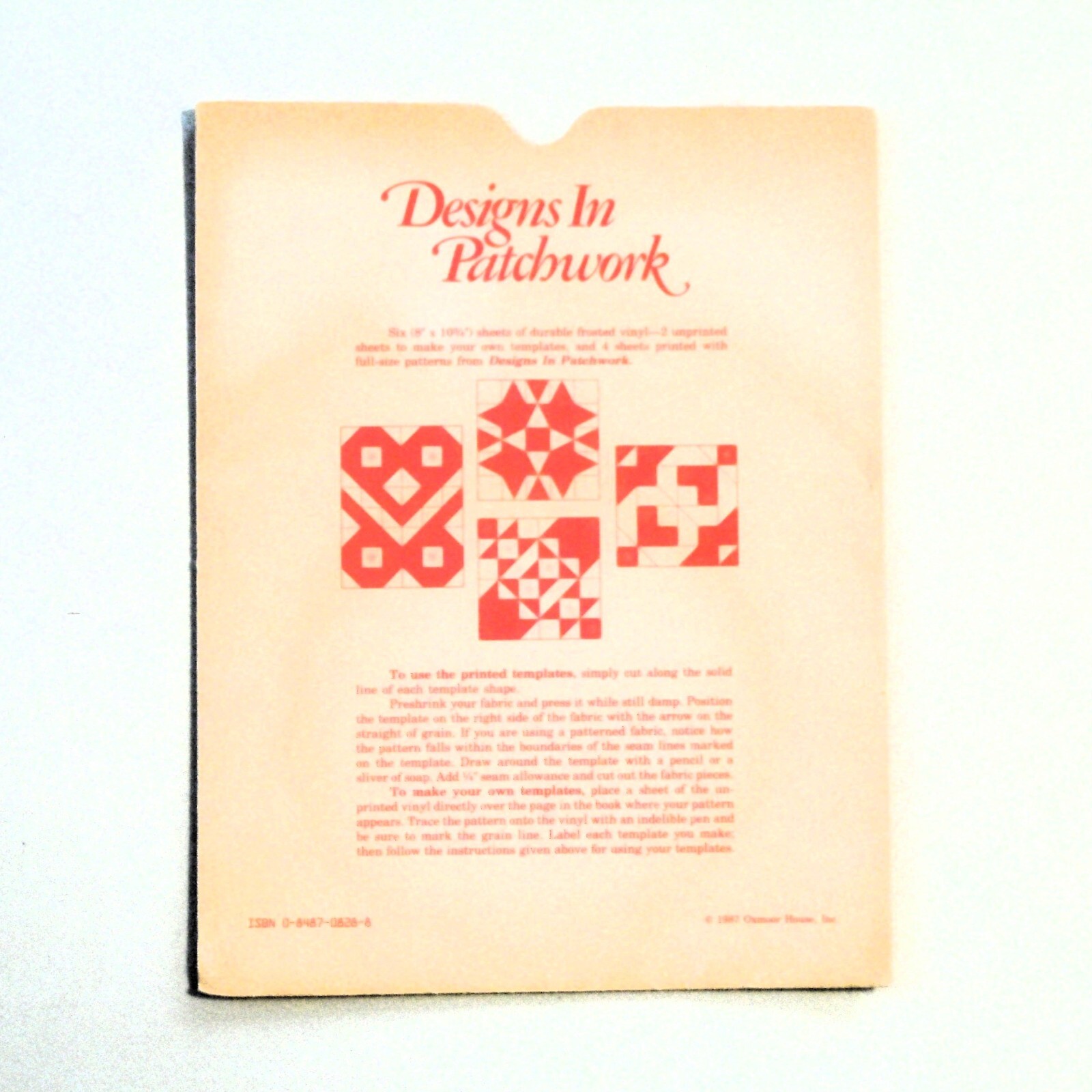 Quilting "Designs In Patchwork" Vinyl Template Patterns Oxmoor House Vintage