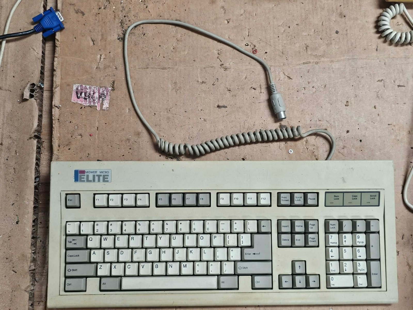 Rare Retro Vintage Keyboard Midwest Micro Elite Blue Alps Switches/Keys KB-5181