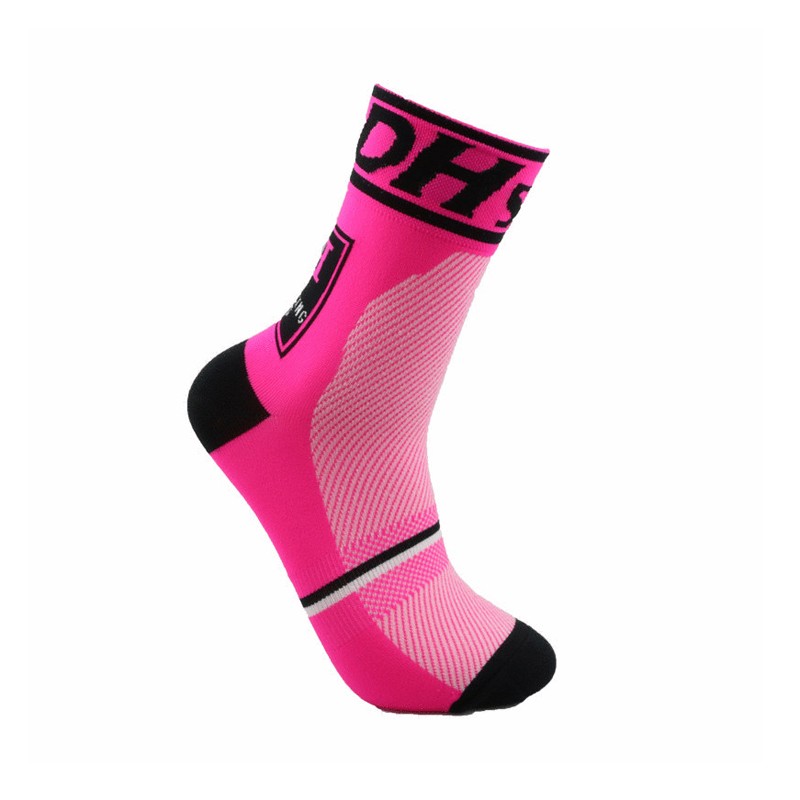 Pro Mens Womens Cycling Sports Ankle Socks XC MTB Riding Bicycle Bike Socks Pink