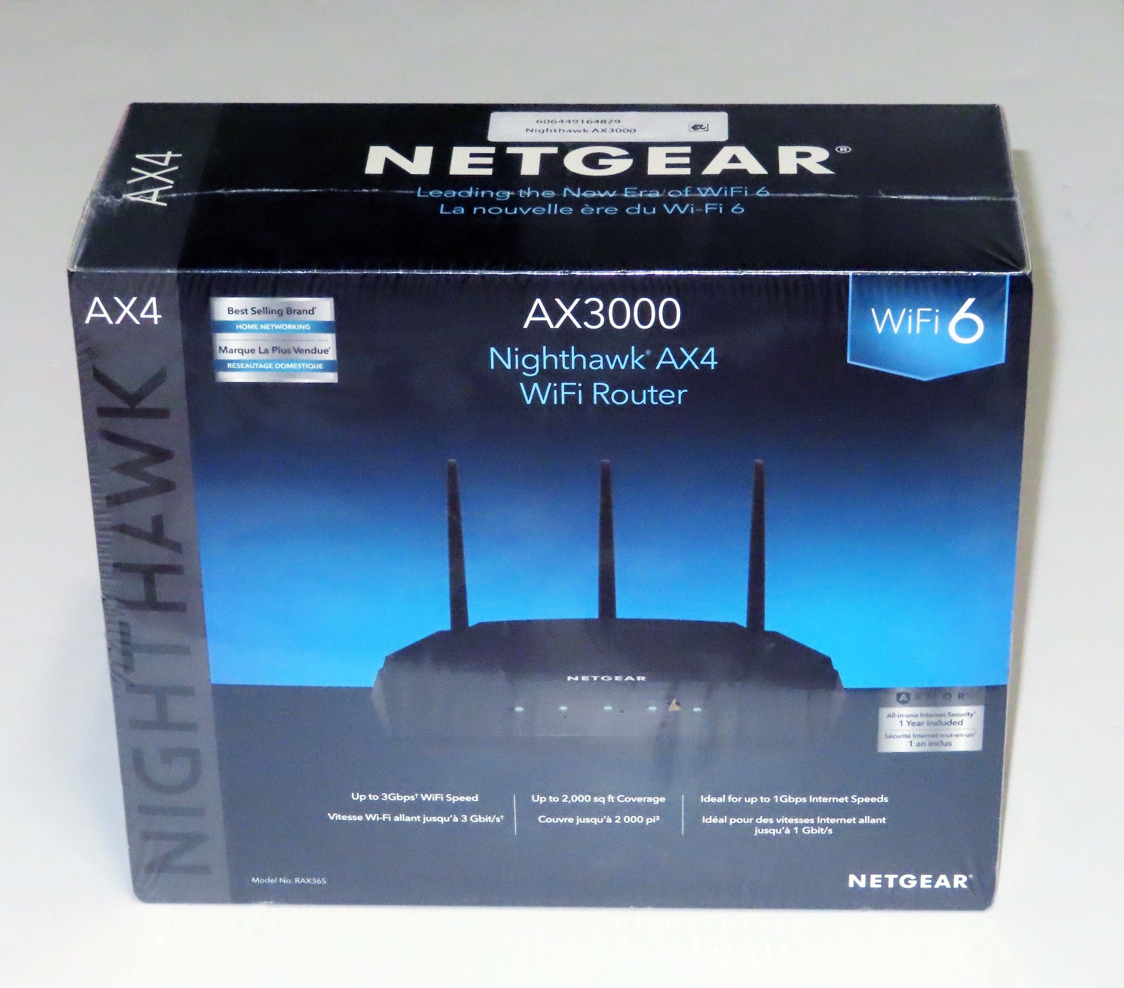NETGEAR Nighthawk AX4 WiFi 6 AX3000 Dual-Band Wireless Router RAX36S: NEW Sealed